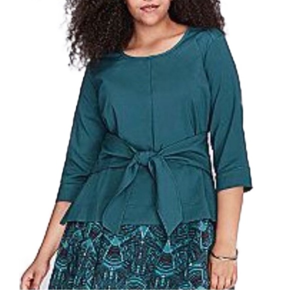 NWT MELISSA MCCARTHY SEVEN7 Women’s Front Tie Blouse - Picture 1 of 15